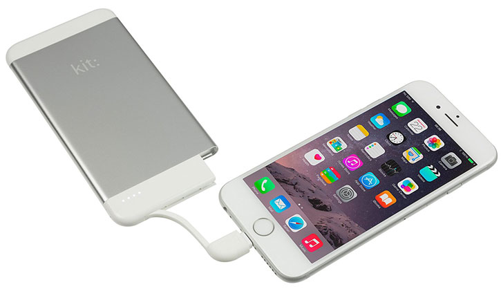 Kit Executive 4,100mAh Portable MFi Lightning Power Bank - Silver