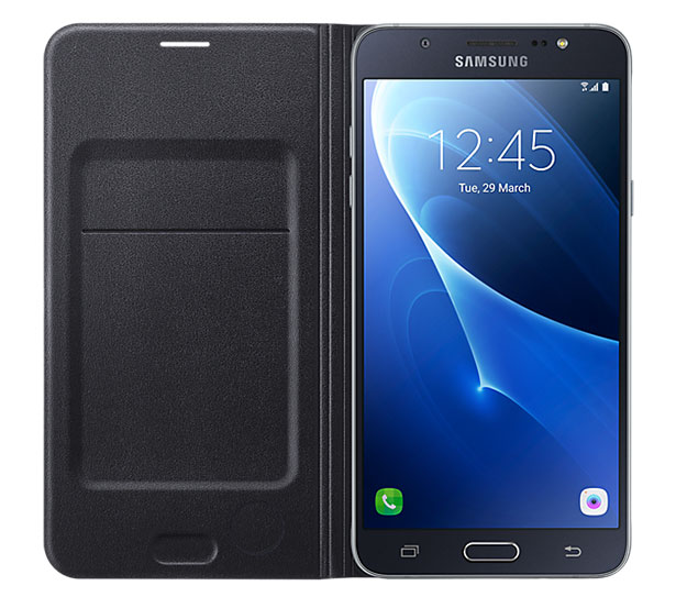 Official Samsung Galaxy J7 2016 Flip Wallet Cover - Black