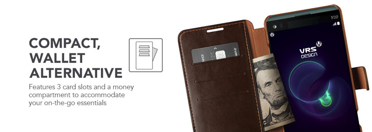 VRS Design Dandy Leather-Style LG V20 Wallet Case - Brown