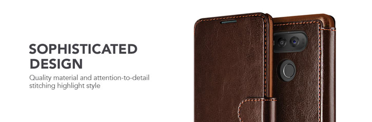 VRS Design Dandy Leather-Style LG V20 Wallet Case - Brown