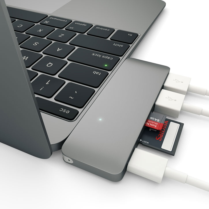 Satechi USB-C Adapter & Hub with USB Charging Ports - Space Grey