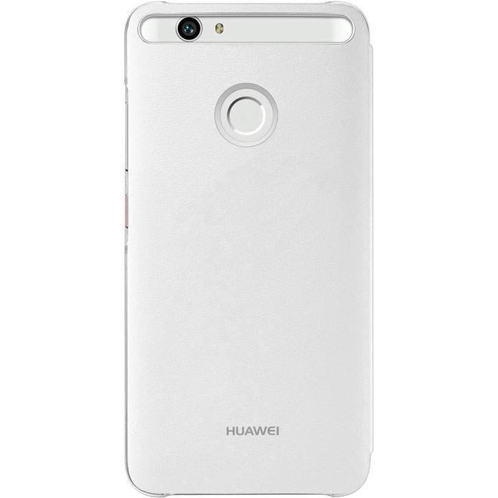 Housse Officielle Huawei Nova Rabat Simili Cuir - Blanche vue sur appareil photo