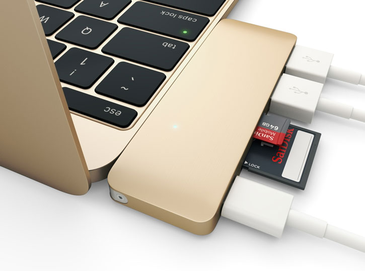 Satechi USB-C Adapter & Hub with USB Charging Ports - Gold