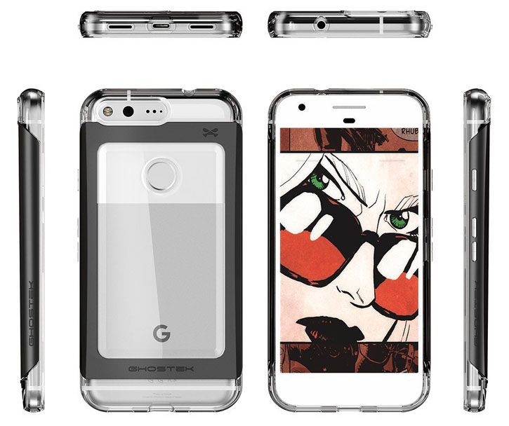 Ghostek Cloak 2 Google Pixel XL Aluminium Tough Case - Clear / Black