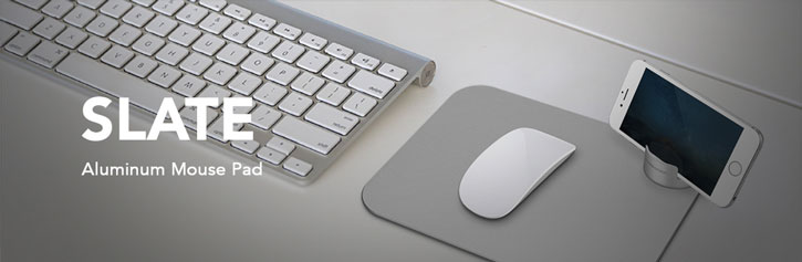 Tapis de souris VRS Design Slate Aluminium avec support smartphone