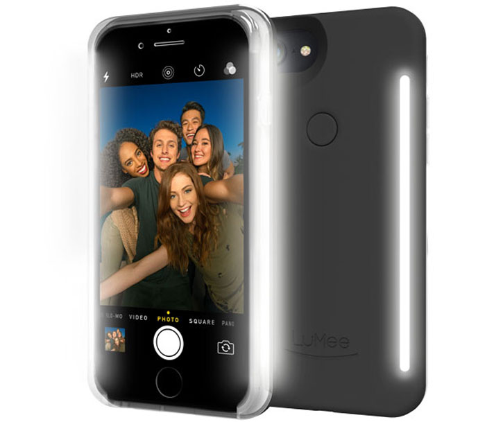 LuMee Duo iPhone 8 Double-Sided Selfie ljus - Svart