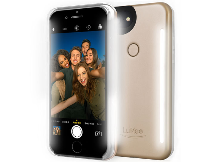 Coque iPhone 7 / 6S / 6 Lumee Duo double Face – Or Rose vue sur appareils photos