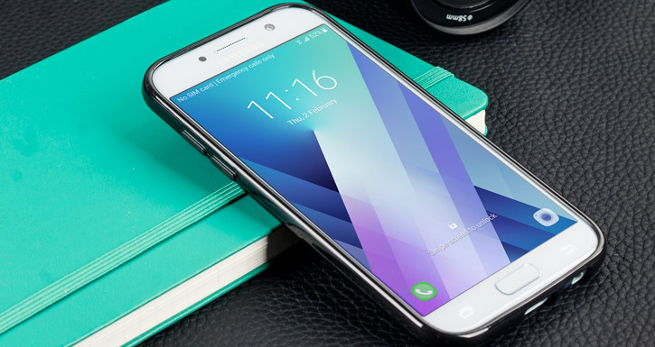 Coque Samsung Galaxy A5 2017 FlexiShield en gel – Noire vue sur ports