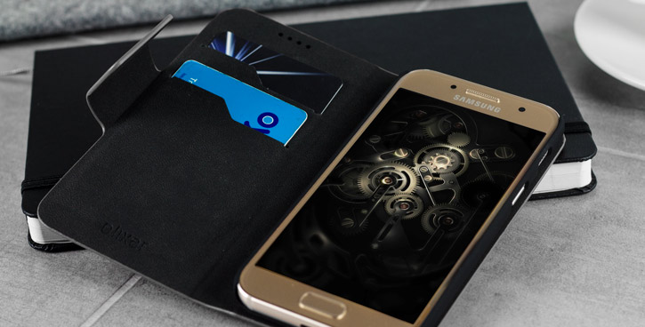 Housse Samsung Galaxy A3 2017 Olixar Portefeuille Simili Cuir - Noire