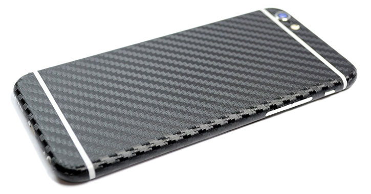 Funda iPhone 6S / 6 3D textura fibra de carbono - Negra