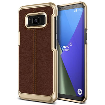 VRS Design Simpli Mod Leather-Style Samsung Galaxy S8 Case - Brown