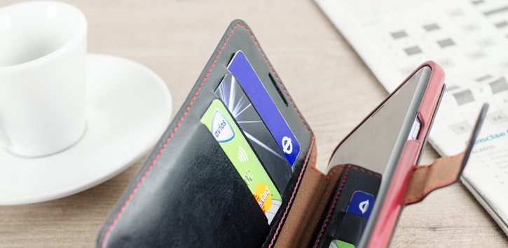 Housse Samsung Galaxy S8 VRS Design Dandy Simili Cuir - Noire vue sur touches