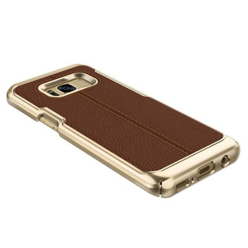 VRS Design Simpli Mod Leather-Style Samsung Galaxy S8 Plus Case -Brown