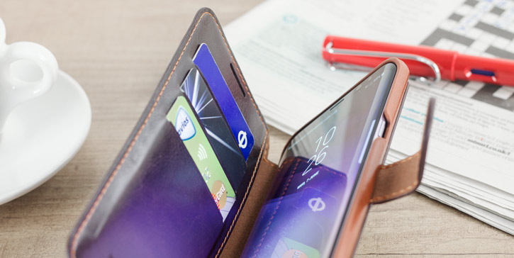 Housse Samsung Galaxy S8 Plus VRS Design Dandy Simili Cuir - Marron