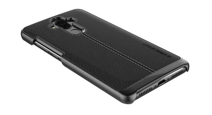 Coque Huawei Mate 9 VRS Design Simpli Mod Simili Cuir - Noire vue sur touches
