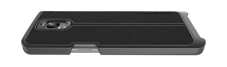 Coque OnePlus 3T / 3 VRS Design Simpli Mod Simili Cuir - Noire vue sur touches