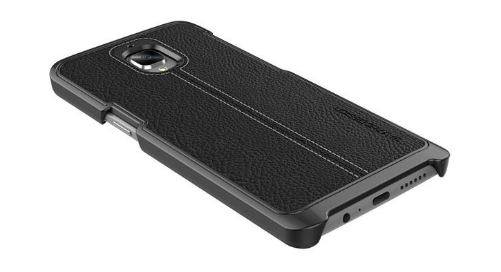 Coque OnePlus 3T / 3 VRS Design Simpli Mod Simili Cuir - Noire vue sur appareil photo