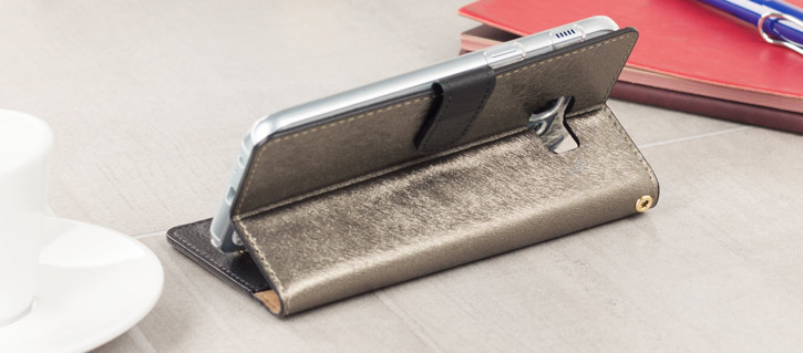 Hansmare Calf Samsung Galaxy A5 2017 Wallet Case - Black