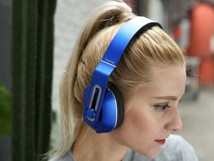 1more MK802 Premium Wireless Bluetooth aptX Headphones - Blue
