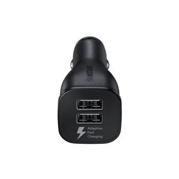 Official Samsung Adaptive Fast Dual Car Charger w/ USB-C Cable - Black