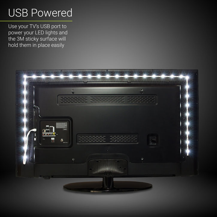 Bande LED USB 100cm AGL pour TV – Couleurs changeantes (Pack de 2)