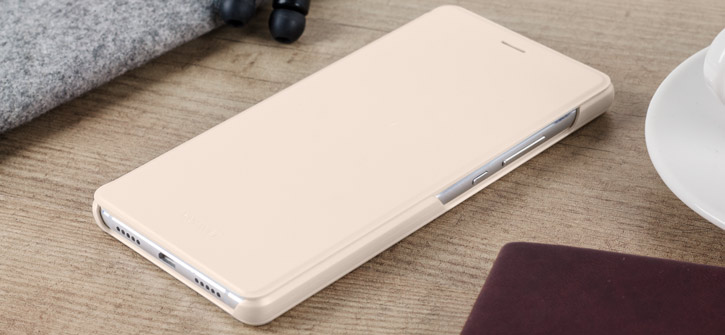Huawei View Flip Case Für P9 – Goldene Buchhülle Aus Kunstleder