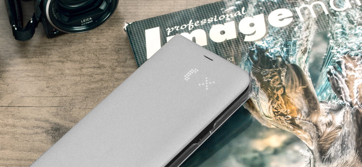 LED Flip Wallet Cover Officielle Samsung Galaxy S8 Plus - Argent
