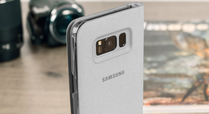 LED Flip Wallet Cover Officielle Samsung Galaxy S8 Plus - Argent