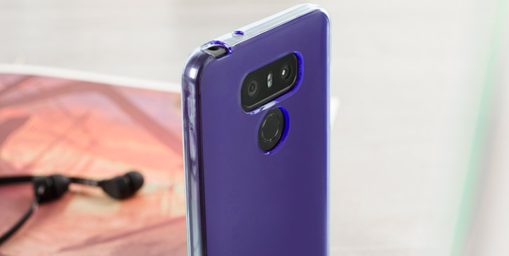 Coque LG G6 FlexiShield en gel – Violette vue sur appareil photo