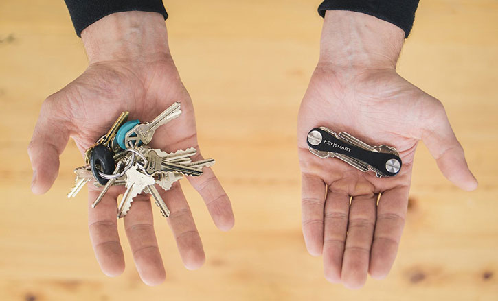 KeySmart kompakt nyckelhållare och arrangör - Svart