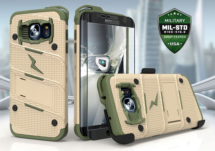 Zizo Bolt Series Samsung Galaxy S7 Edge Tough Hülle & Gürtelclip - Desert Camo