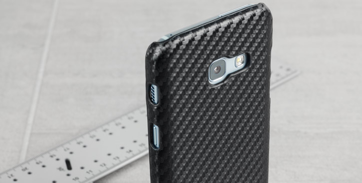 Coque Samsung Galaxy A3 2017 Fibre Carbone – Noire vue sur touches