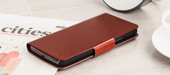 Olixar Leather-Style Moto G5 Wallet Stand Case - Brown