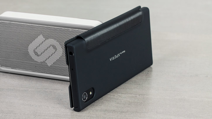 Housse Fine Sony Xperia XA1 Roxfit Urban Book - Noire vue sur appareil photo