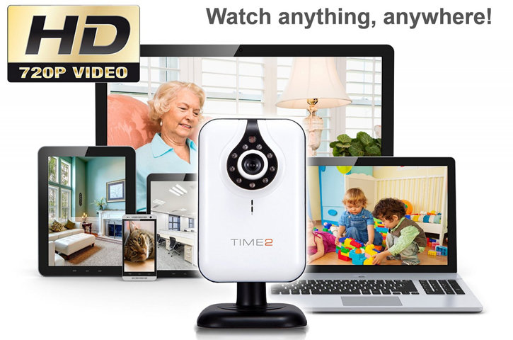Time2 Wireless IP Home Security Camera HD With Nightvision - White