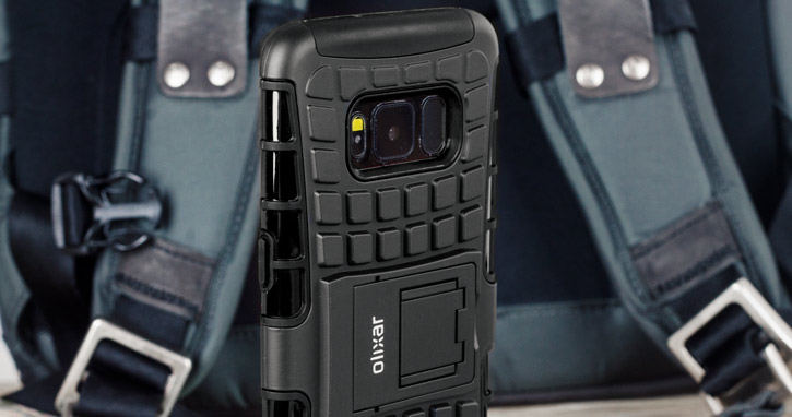 Coque Samsung Galaxy S8 ArmourDillo protectrice – Noire vue sur appareil photo