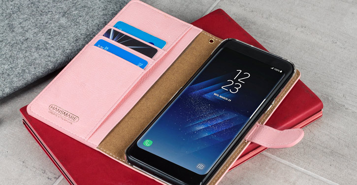 Hansmare Calf Samsung Galaxy S8 Plus Wallet Case - Wine / Pink