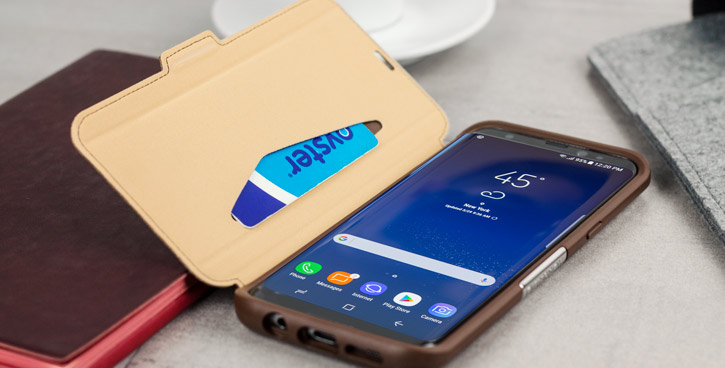 Coque Samsung Galaxy S8 Plus OtterBox Strada à rabat – Marron vue sur ports