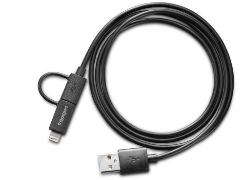 Spigen 2-in-1 Dual Cable with Micro USB and Lightning Adapter