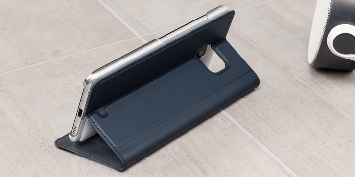 Official HTC U Ultra Genuine Leather Flip Case - Dark Blue