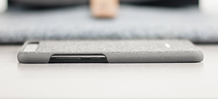 Coque Officielle Huawei P10 Plus Protective Fabric – Gris clair vue sur touches