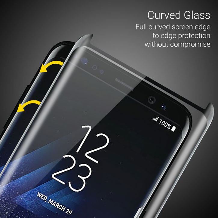 Protection d'écran Samsung Galaxy S8 Olixar en verre trempé – Noire