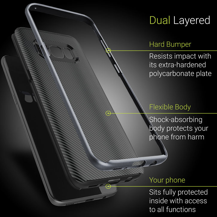 Olixar X-Duo Samsung Galaxy S8 Case - Carbon Fibre Metallic Grey