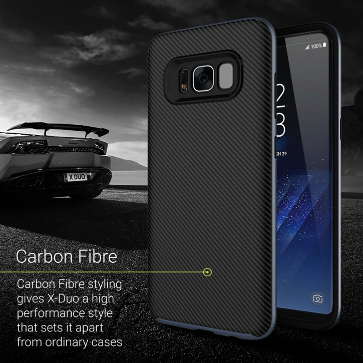 Olixar X-Duo Samsung Galaxy S8 Plus Case - Carbon Fibre Metallic Grey