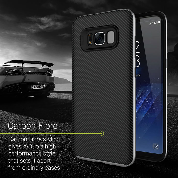 Olixar X-Duo Samsung Galaxy S8 Case - Carbon Fibre Silver