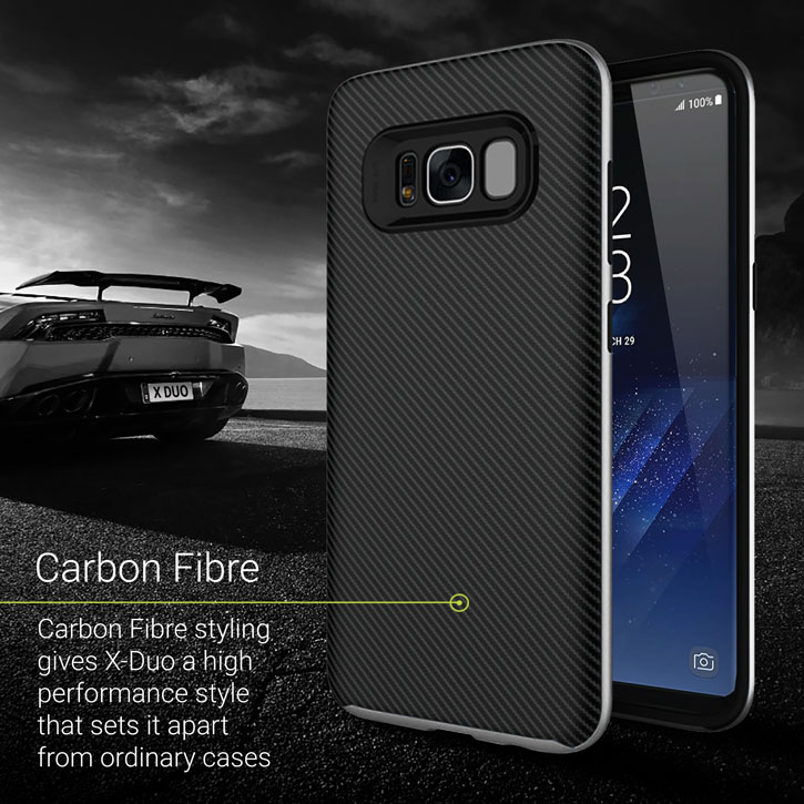 Olixar X-Duo Samsung Galaxy S8 Plus Case - Carbon Fibre Silver