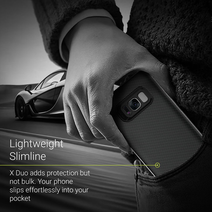 Olixar X-Duo Samsung Galaxy S8 Plus Case - Carbon Fibre Silver