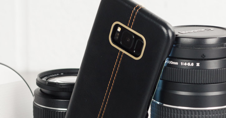 Olixar Premium Genuine Leather Samsung Galaxy S8  Plus Case - Black