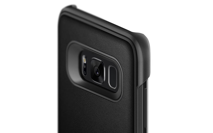 Coque Samsung Galaxy S8 Caseology Envoy Simili Cuir – Noire vue sur touches