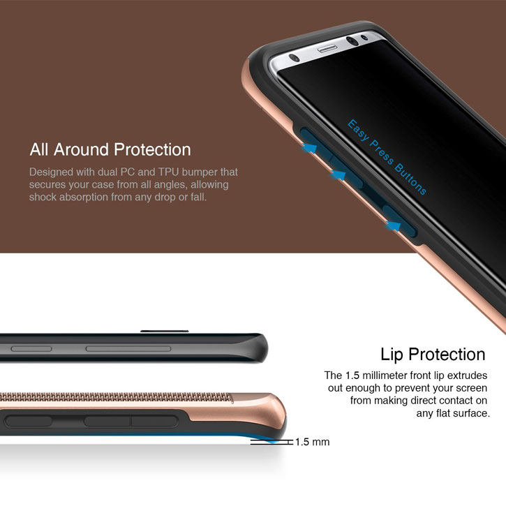 Funda Samsung Galaxy S8 Obliq Slim Meta - Oro Rosa